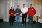 v.l.n.r. Die Sieger des Main-Event der Kategorien Beginner (Sandra), Professional(Tyler) , Expierence (Christian) und der TD v.l.n.r. Die Sieger des Main-Event der Kategorien Beginner (Sandra), Professional(Tyler) , Expierence (Christian) und der TD