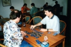 Blick in die Vergangenheit auf das 19. Bremer Turnier im Januar 2000 - zu einer Zeit als die First Edition am erfolgreichsten war. Hier eine Partie zwischen Thomas Müller (Bremen) und Alexander Bank (Hildesheim) ...