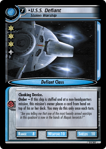 U.S.S. Defiant, Stolen Warship (Errata version) U.S.S. Defiant, Stolen Warship