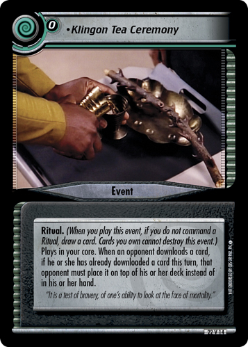 Klingon Tea Ceremony (Errata version) Klingon Tea Ceremony
